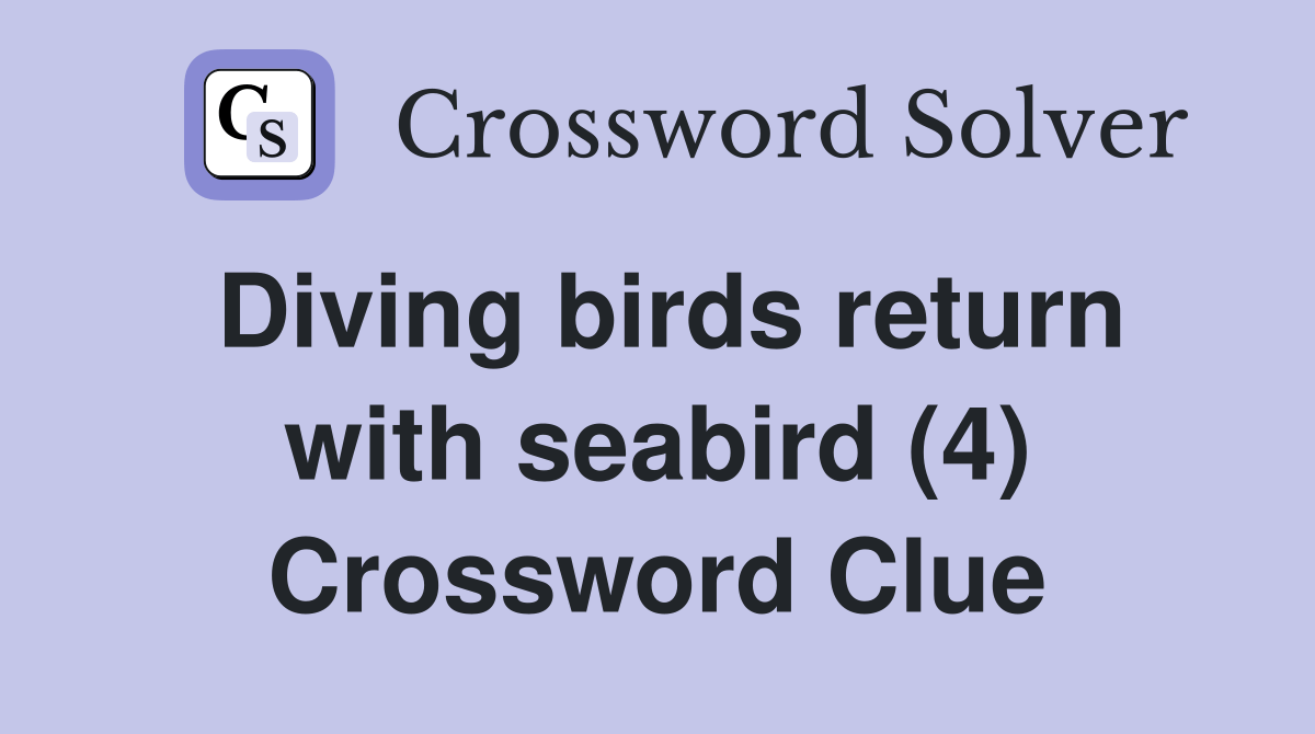 Diving birds return with seabird (4) Crossword Clue Answers